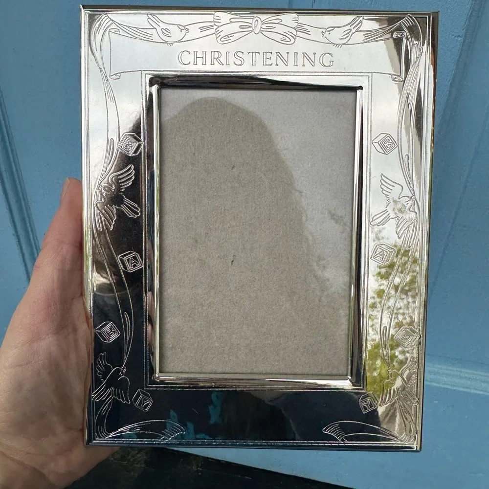 Photo Frame Silver Christening Baby Engraved